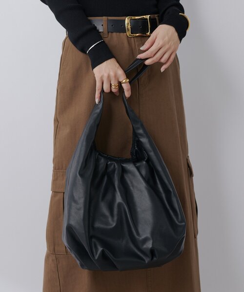 RIVE DROITE（リヴドロワ）の「【収納力◎】ギャザーショルダーバッグ（ショルダーバッグ・レディース・ブラック/ダークブラウン・FREE）」の3枚目の写真