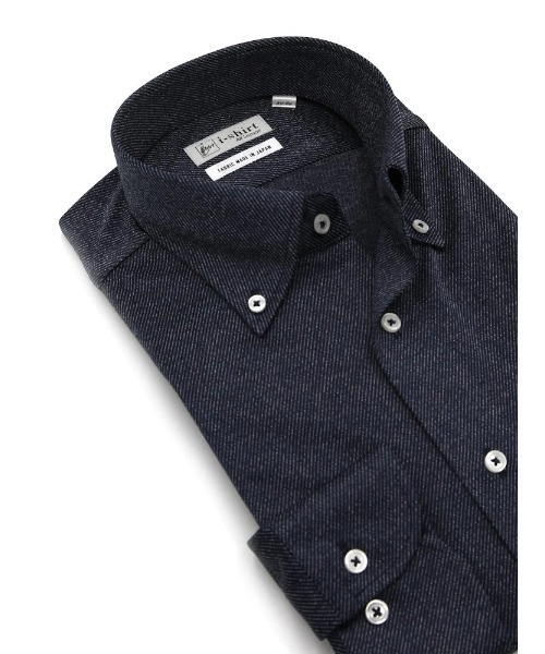 HARUYAMA(ハルヤマ)の「【完全ノーアイロン】 デニム調 ワイシャツ ボタンダウン 長袖 アイシャツ i-shirt(ビジネスシャツ・メンズ・ネイビー/ブルー/ブルー系その他・首回り41cm-裄丈84cm/首回り39cm-裄丈82cm/首回り38cm-裄丈80cm/首回り43cm-裄丈86cm)」の2枚目の写真