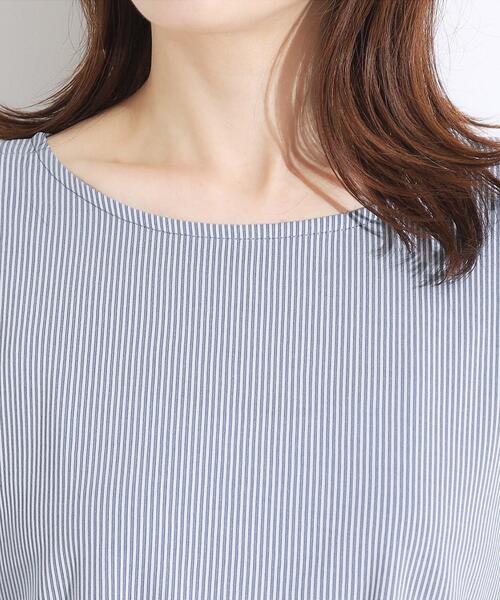 SHOO・LA・RUE(シューラルー)の「【ひんやり/UV】高気温でも快適に インせず決まるドルマントップス(Tシャツ/カットソー・レディース・ブラック/ベージュ系2/ネイビー系2・01/02/03/04)」の7枚目の写真