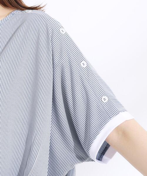 SHOO・LA・RUE(シューラルー)の「【ひんやり/UV】高気温でも快適に インせず決まるドルマントップス(Tシャツ/カットソー・レディース・ブラック/ベージュ系2/ネイビー系2・01/02/03/04)」の8枚目の写真