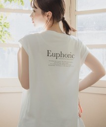 高身長　綿１００％フレンチスリーブロゴプリントTシャツ（UVカット・接触冷感）（トールサイズ）Essenave
