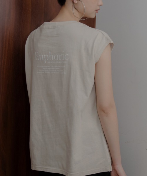 slattgir(スラットジール)の「高身長 綿100%フレンチスリーブロゴプリントTシャツ(UVカット・接触冷感)(トールサイズ)Essenave(Tシャツ/カットソー・レディース・オフホワイト/ベージュ・TM/TL/TLL/T3L/T4L/T5L)」の15枚目の写真