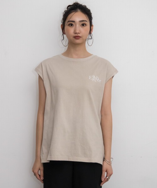 slattgir(スラットジール)の「高身長 綿100%フレンチスリーブロゴプリントTシャツ(UVカット・接触冷感)(トールサイズ)Essenave(Tシャツ/カットソー・レディース・オフホワイト/ベージュ・TM/TL/TLL/T3L/T4L/T5L)」の16枚目の写真