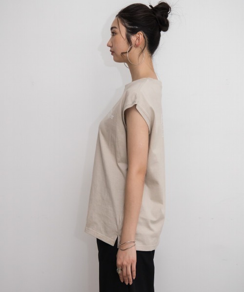 slattgir(スラットジール)の「高身長 綿100%フレンチスリーブロゴプリントTシャツ(UVカット・接触冷感)(トールサイズ)Essenave(Tシャツ/カットソー・レディース・オフホワイト/ベージュ・TM/TL/TLL/T3L/T4L/T5L)」の17枚目の写真