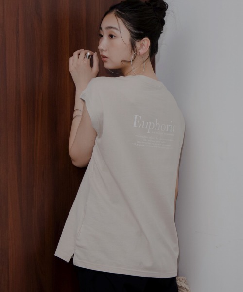 slattgir(スラットジール)の「高身長 綿100%フレンチスリーブロゴプリントTシャツ(UVカット・接触冷感)(トールサイズ)Essenave(Tシャツ/カットソー・レディース・オフホワイト/ベージュ・TM/TL/TLL/T3L/T4L/T5L)」の14枚目の写真