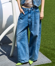 MAISON SPECIAL（メゾンスペシャル）の「【Wrangler×MAISON SPECIAL】Collaboration Studs Denim Pants/ラングラーコラボレーションスタッズデニムパンツ【MAISON SPECIAL/メゾンスペシャル】（デニムパンツ・レディース）」