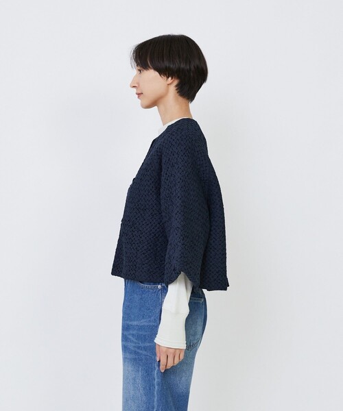 LOISIR（ロワズィール）の「インドコットンポプリンハンドスモッキングブラウスジャケット（シャツ/ブラウス・レディース・ブラック/モカ・FREE）」の7枚目の写真