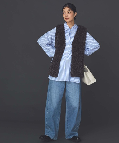 Gready Brilliant(グレディブリリアン)の「LUカーリーファーミドルベスト(その他アウター・レディース・アイボリー/グレー・38)」の16枚目の写真