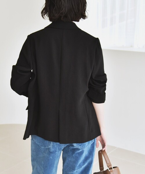 quaranciel:〈手洗い可能〉メッシュ ダブルブレスト テーラード