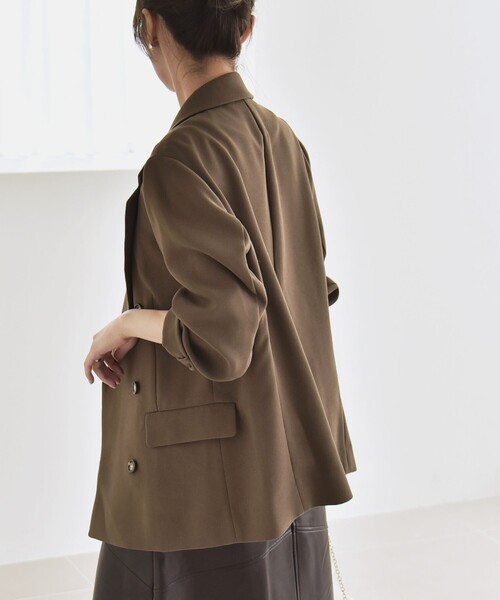 quaranciel:〈手洗い可能〉メッシュ ダブルブレスト テーラード