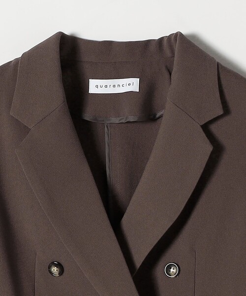R【新品】テーラードジャケット quaranciel:手洗い可能 メッシュ quaranciel:〈手洗い可能〉メッシュ ダブルブレスト テーラード