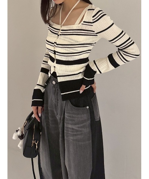 セール】リブカーデ&キャミアンサンブル（アンサンブル）｜FRAY I.D