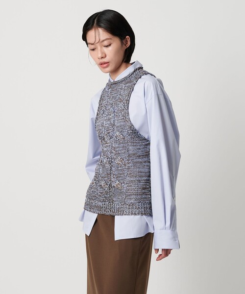 AEWEN MATOPH（イウエン マトフ）の「＜AEWEN MATOPH＞ミックスヤーンケーブルノースリーブニット ‐ ウォッシャブル ‐（ベスト・レディース・ブラック/ブラウン系・FREE）」の9枚目の写真