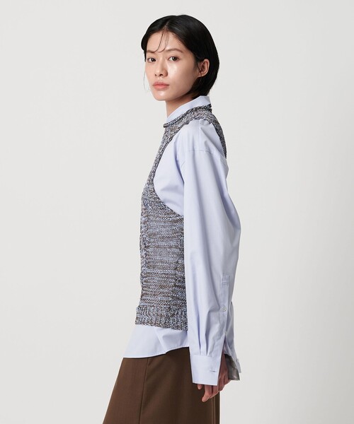 AEWEN MATOPH（イウエン マトフ）の「＜AEWEN MATOPH＞ミックスヤーンケーブルノースリーブニット ‐ ウォッシャブル ‐（ベスト・レディース・ブラック/ブラウン系・FREE）」の3枚目の写真