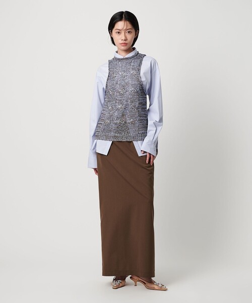 AEWEN MATOPH（イウエン マトフ）の「＜AEWEN MATOPH＞ミックスヤーンケーブルノースリーブニット ‐ ウォッシャブル ‐（ベスト・レディース・ブラック/ブラウン系・FREE）」の5枚目の写真