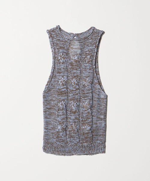 AEWEN MATOPH（イウエン マトフ）の「＜AEWEN MATOPH＞ミックスヤーンケーブルノースリーブニット ‐ ウォッシャブル ‐（ベスト・レディース・ブラック/ブラウン系・FREE）」の21枚目の写真