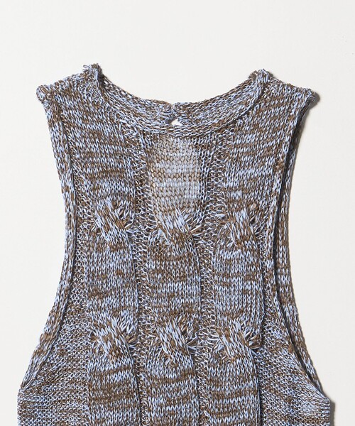 AEWEN MATOPH（イウエン マトフ）の「＜AEWEN MATOPH＞ミックスヤーンケーブルノースリーブニット ‐ ウォッシャブル ‐（ベスト・レディース・ブラック/ブラウン系・FREE）」の13枚目の写真