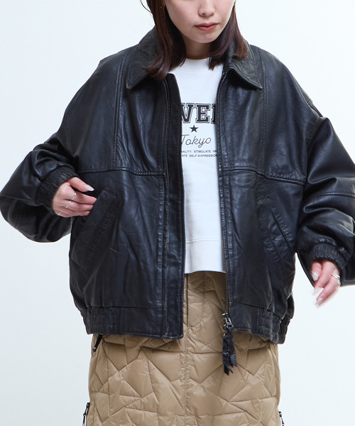converse tokyo レザーブルゾン VINTAGELIKE SHEEP LEATHER ZIP BLOUSON（ライダースジャケット