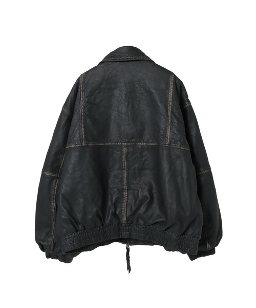 VINTAGELIKE SHEEP LEATHER ZIP BLOUSON（ライダースジャケット