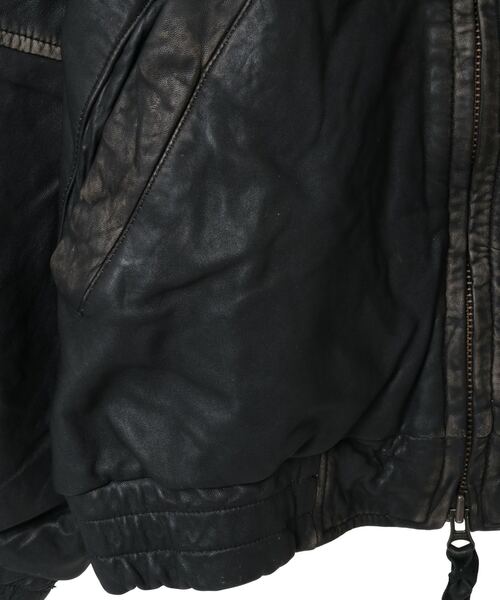 VINTAGELIKE SHEEP LEATHER ZIP BLOUSON（ライダースジャケット