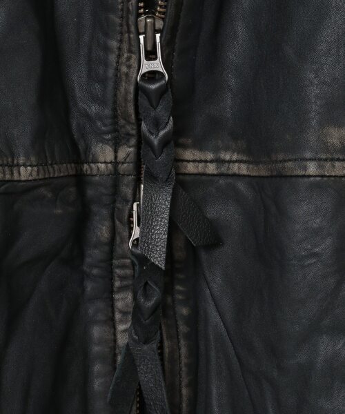 VINTAGELIKE SHEEP LEATHER ZIP BLOUSON（ライダースジャケット