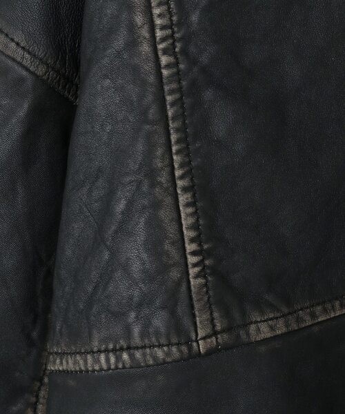 VINTAGELIKE SHEEP LEATHER ZIP BLOUSON（ライダースジャケット