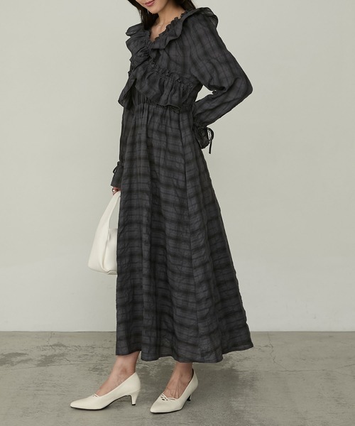 ルミニョン　ワンピース　チェック　S Lumignon