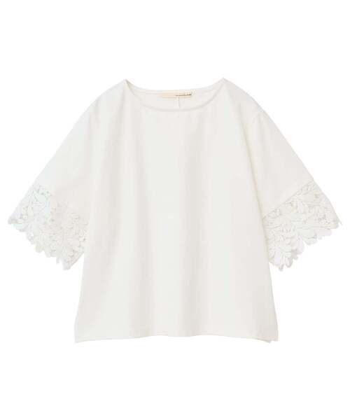 MELROSE claire（メルローズ クレール）の「【ケミカルレース切替スリーブプルオーバー】（Tシャツ/カットソー・レディース・オフホワイト/ブラック・FREE）」の11枚目の写真