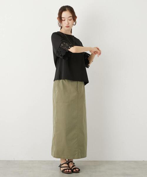 MELROSE claire（メルローズ クレール）の「【ケミカルレース切替スリーブプルオーバー】（Tシャツ/カットソー・レディース・オフホワイト/ブラック・FREE）」の17枚目の写真