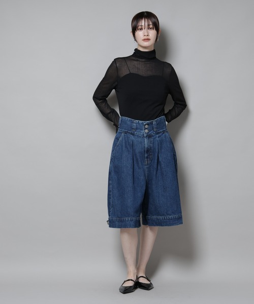 SOMETHING(サムシング)の「SOMETHING/TLEB HALF PANTS(デニムパンツ・レディース・ブルー・M)」の4枚目の写真