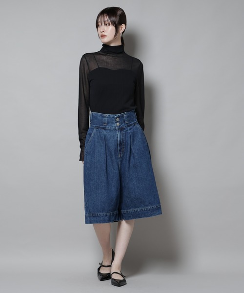 SOMETHING(サムシング)の「SOMETHING/TLEB HALF PANTS(デニムパンツ・レディース・ブルー・M)」の5枚目の写真