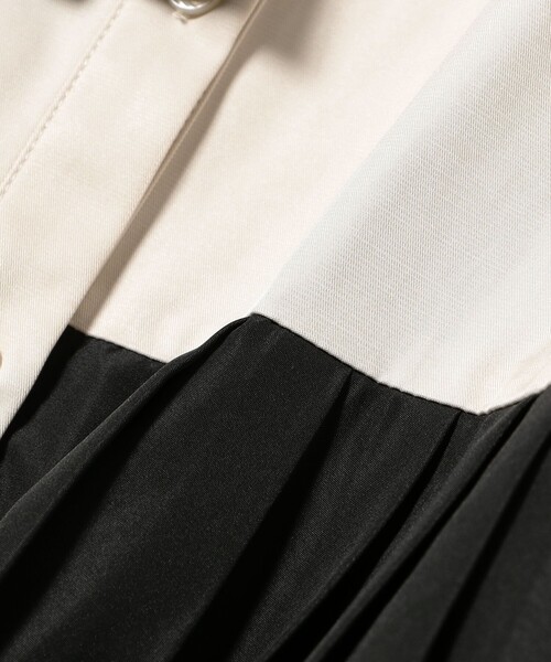 CAROLINA GLASER（カロリナ グレイサー）の「異素材 配色シャツ ワンピース（ワンピース・レディース・ホワイト系その他5/ラベンダー・ONE SIZE）」の4枚目の写真