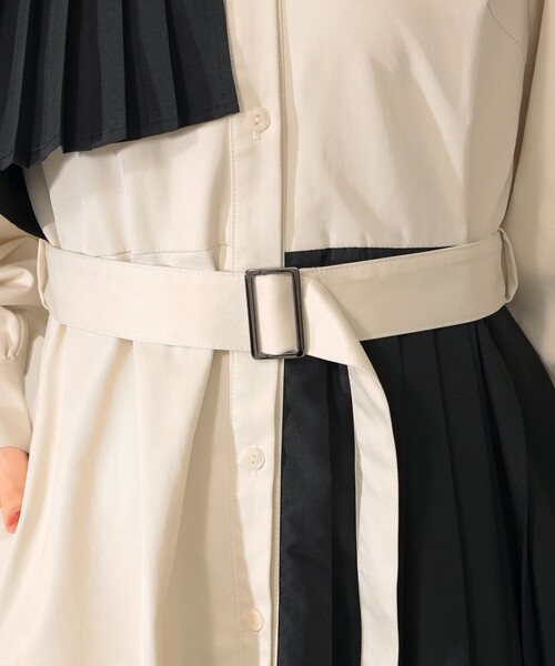 CAROLINA GLASER（カロリナ グレイサー）の「異素材 配色シャツ ワンピース（ワンピース・レディース・ホワイト系その他5/ラベンダー・ONE SIZE）」の6枚目の写真