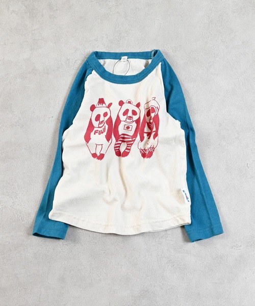 JIPPON（ジポン）の「ラグランパンダロンＴ/日本製（Tシャツ/カットソー・キッズ・チャコール/ライトグリーン/レッド/ブルー・100/140/130/95/90/80/120/110）」の3枚目の写真