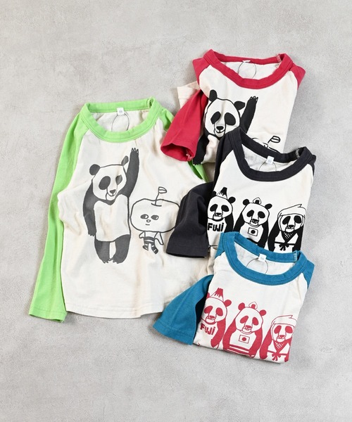JIPPON（ジポン）の「ラグランパンダロンＴ/日本製（Tシャツ/カットソー・キッズ・チャコール/ライトグリーン/レッド/ブルー・100/140/130/95/90/80/120/110）」の5枚目の写真