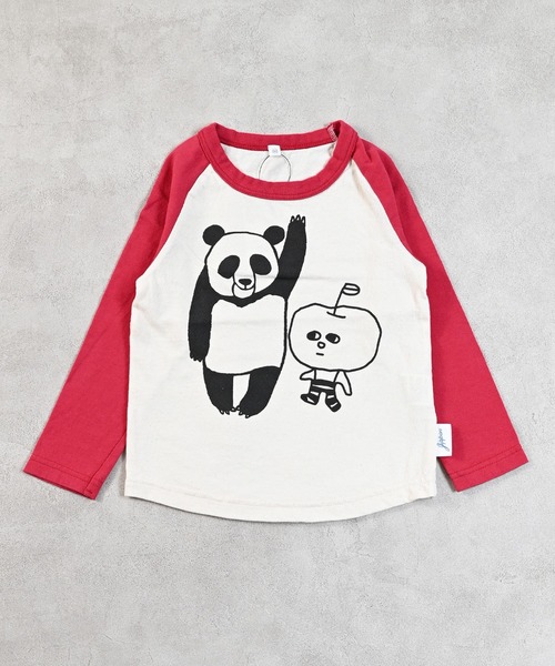 JIPPON（ジポン）の「ラグランパンダロンＴ/日本製（Tシャツ/カットソー・キッズ・チャコール/ライトグリーン/レッド/ブルー・100/140/130/95/90/80/120/110）」の11枚目の写真