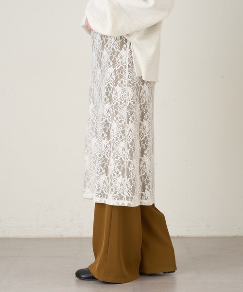 Omekashi（オメカシ）の「ストレッチレーススカート（スカート・レディース・オフホワイト/ブラック・FREE）」の6枚目の写真