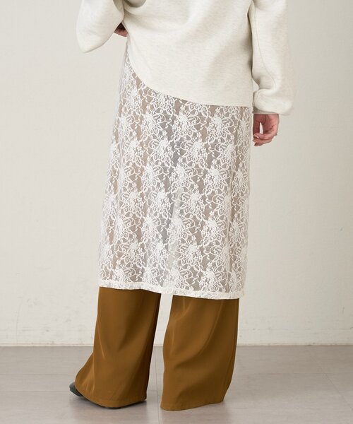 Omekashi（オメカシ）の「ストレッチレーススカート（スカート・レディース・オフホワイト/ブラック・FREE）」の7枚目の写真