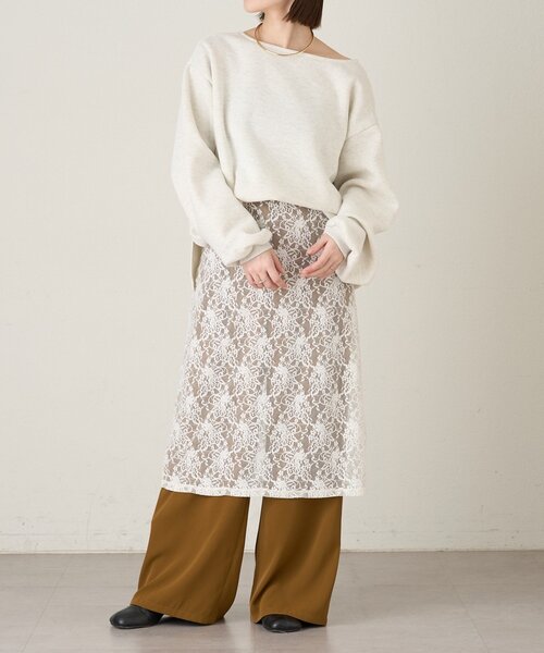 Omekashi（オメカシ）の「ストレッチレーススカート（スカート・レディース・オフホワイト/ブラック・FREE）」の8枚目の写真
