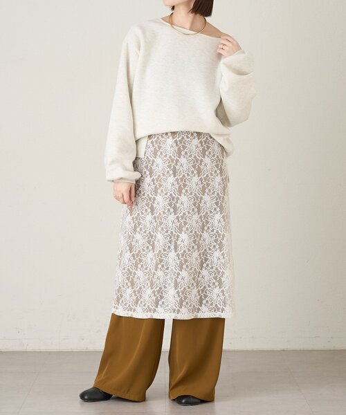 Omekashi（オメカシ）の「ストレッチレーススカート（スカート・レディース・オフホワイト/ブラック・FREE）」の10枚目の写真