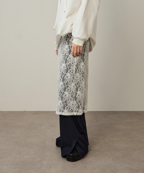 Omekashi（オメカシ）の「ストレッチレーススカート（スカート・レディース・オフホワイト/ブラック・FREE）」の17枚目の写真