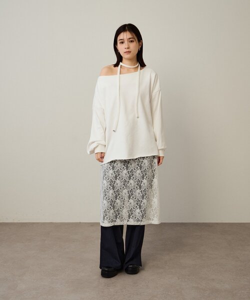 Omekashi（オメカシ）の「ストレッチレーススカート（スカート・レディース・オフホワイト/ブラック・FREE）」の21枚目の写真