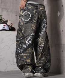 #MEMORY([)́yMEMORYz obOpc / All-over pattern barrel leg pants(̑pc)