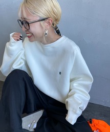 GYMPHLEX | [GYMPHLEX/ジムフレックス] スイングスリーブ ワンポイントロゴ刺繍 クルーネックスウェット(スウェット)