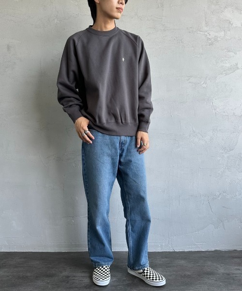 GYMPHLEX（ジムフレックス）の「[GYMPHLEX/ジムフレックス] スイングスリーブ ワンポイントロゴ刺繍 クルーネックスウェット（スウェット・レディース・アイボリー/ライトグレー/チャコールグレー/ブルー/ダークグリーン・M/L）」の9枚目の写真