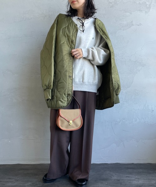 GYMPHLEX（ジムフレックス）の「[GYMPHLEX/ジムフレックス] スイングスリーブ ワンポイントロゴ刺繍 クルーネックスウェット（スウェット・レディース・アイボリー/ライトグレー/チャコールグレー/ブルー/ダークグリーン・M/L）」の10枚目の写真