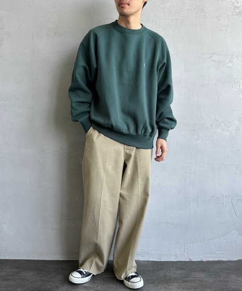 GYMPHLEX（ジムフレックス）の「[GYMPHLEX/ジムフレックス] スイングスリーブ ワンポイントロゴ刺繍 クルーネックスウェット（スウェット・レディース・アイボリー/ライトグレー/チャコールグレー/ブルー/ダークグリーン・M/L）」の14枚目の写真