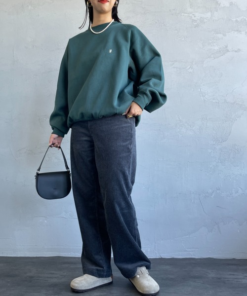 GYMPHLEX（ジムフレックス）の「[GYMPHLEX/ジムフレックス] スイングスリーブ ワンポイントロゴ刺繍 クルーネックスウェット（スウェット・レディース・アイボリー/ライトグレー/チャコールグレー/ブルー/ダークグリーン・M/L）」の13枚目の写真