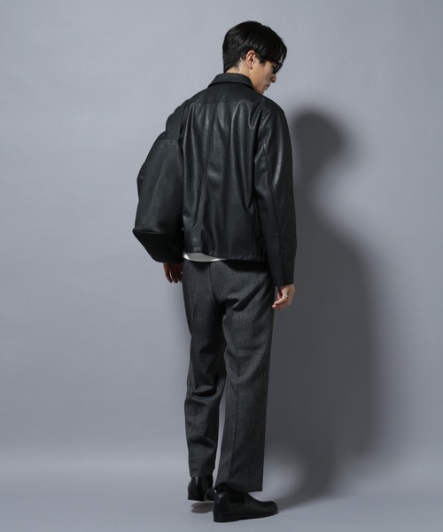 大人のワイドパンツ」シャークスキンイージースラックス（スラックス