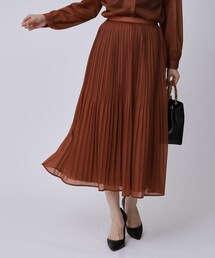 【手洗い可】デニム風プリーツスカート